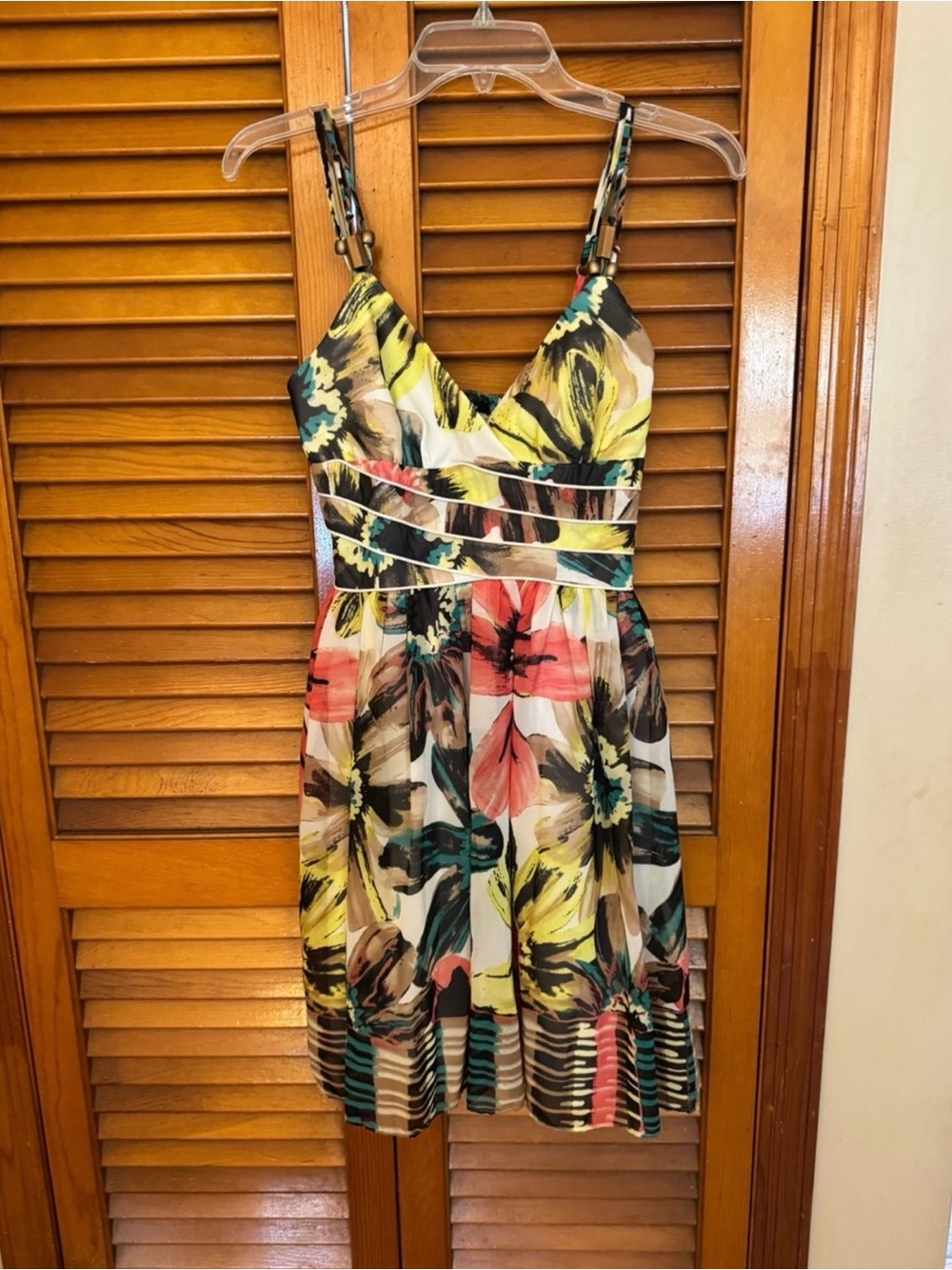 XOXO Floral Sundress in Yellow, Coral & Teal